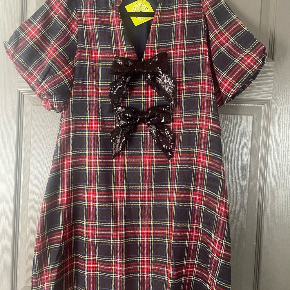Entro Red and Black Plaid Mini Dress